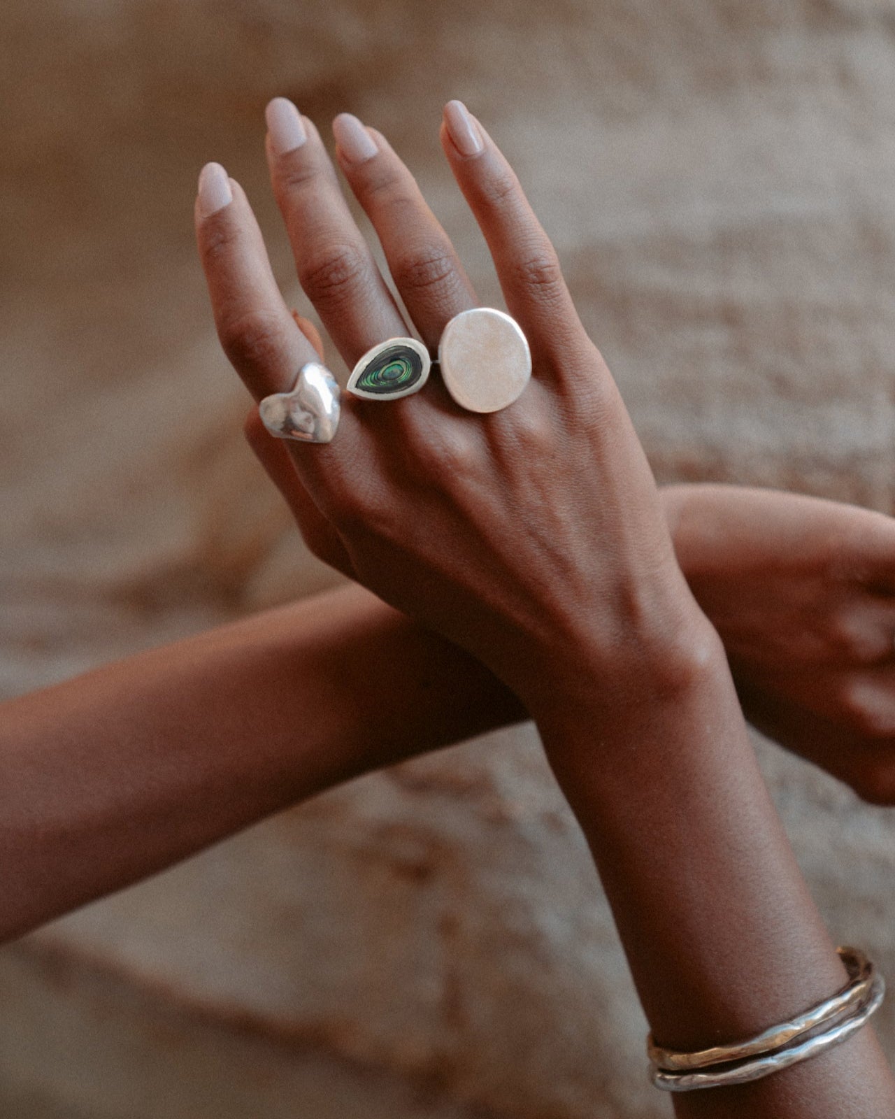 Silver Abalone Teardrop Ring - Dea Dia