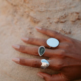 Silver Abalone Teardrop Ring - Dea Dia