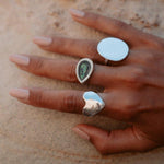 Silver Abalone Teardrop Ring - Dea Dia