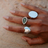 Silver Abalone Teardrop Ring - Dea Dia