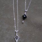 Silver Black Spinel Kite and Diamond Necklace - Dea Dia