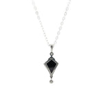 Silver Black Spinel Kite and Diamond Necklace - Dea Dia