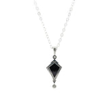 Silver Black Spinel Kite and Diamond Necklace - Dea Dia