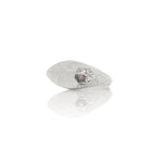 Silver Eye Finger Print Signet - Sand Cast with Sapphire size 8.5 (resizable) - Dea Dia