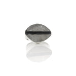 Silver Eye Ring with Black Tourmaline Raw Quartz Size 5.75 - 6 - Dea Dia