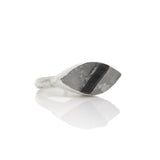 Silver Eye Ring with Black Tourmaline Raw Quartz Size 8.5 - Dea Dia