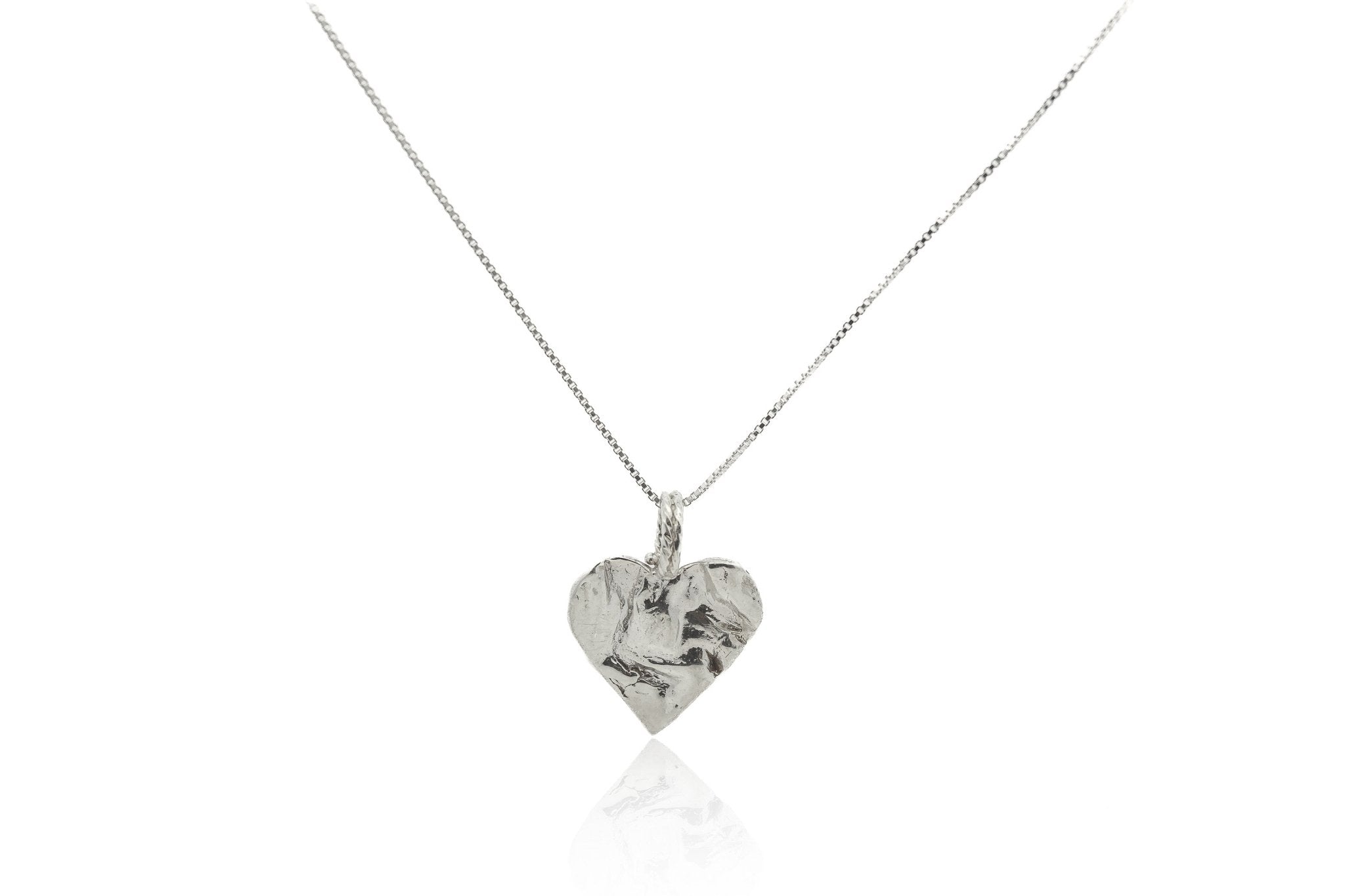 Silver Heart Rock Necklace - Chain or Leather - Dea Dia