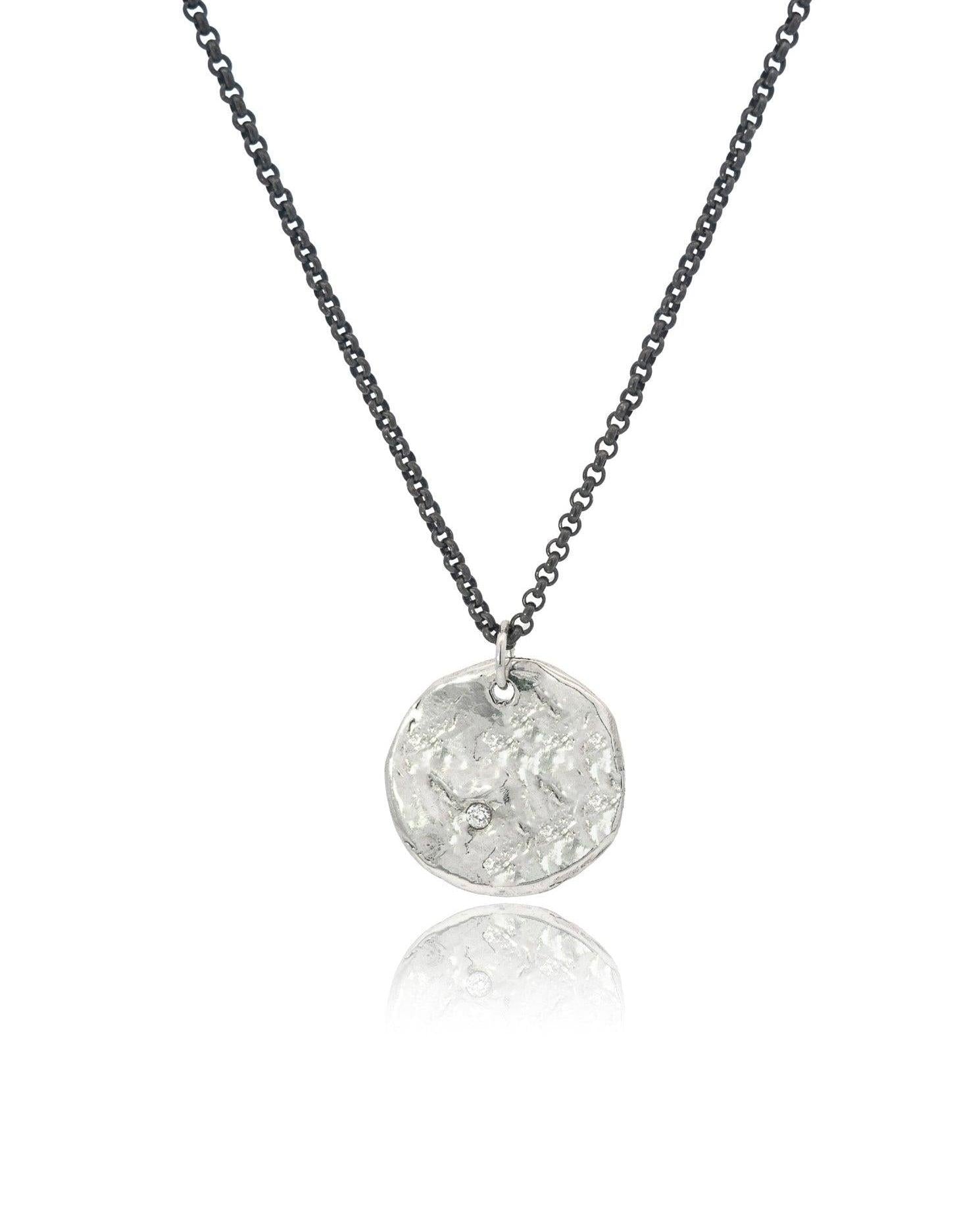 Silver Lunar Gemstone Necklace - Dea Dia