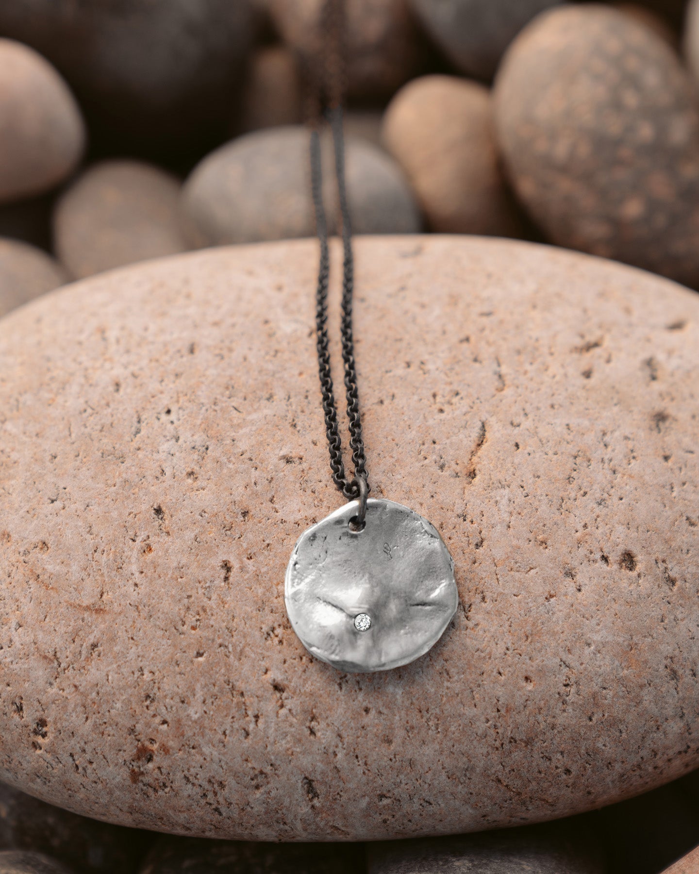 Silver Lunar Gemstone Necklace - Dea Dia