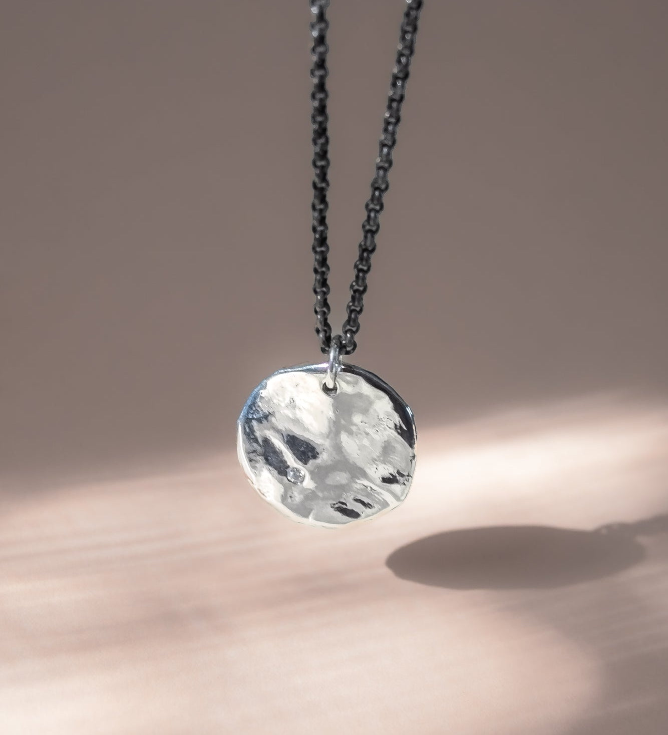 Silver Lunar Gemstone Necklace - Dea Dia