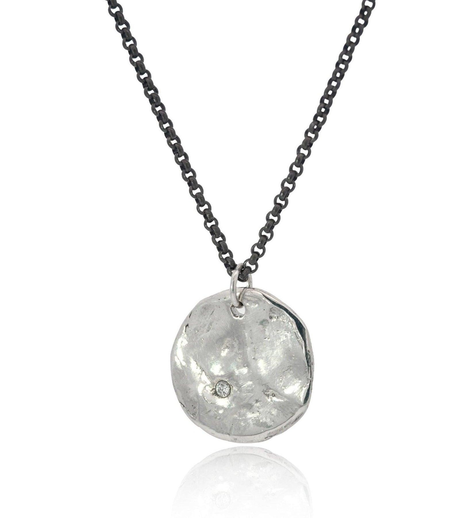 Silver Lunar Gemstone Necklace - Dea Dia