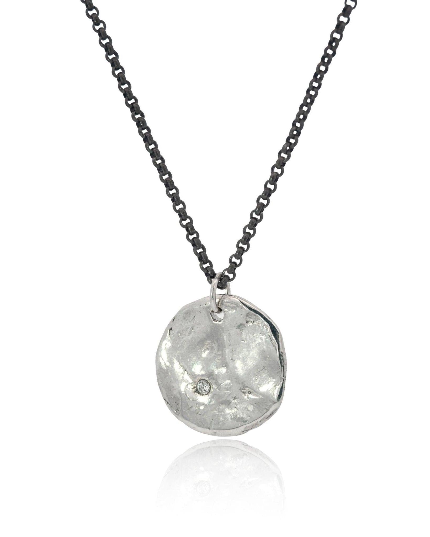 Silver Lunar Gemstone Necklace - Dea Dia