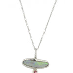 Silver Opal & Ruby Sand Cast Pendant - Dea Dia