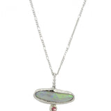 Silver Opal & Ruby Sand Cast Pendant - Dea Dia