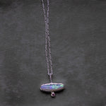 Silver Opal & Ruby Sand Cast Pendant - Dea Dia