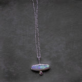 Silver Opal & Ruby Sand Cast Pendant - Dea Dia