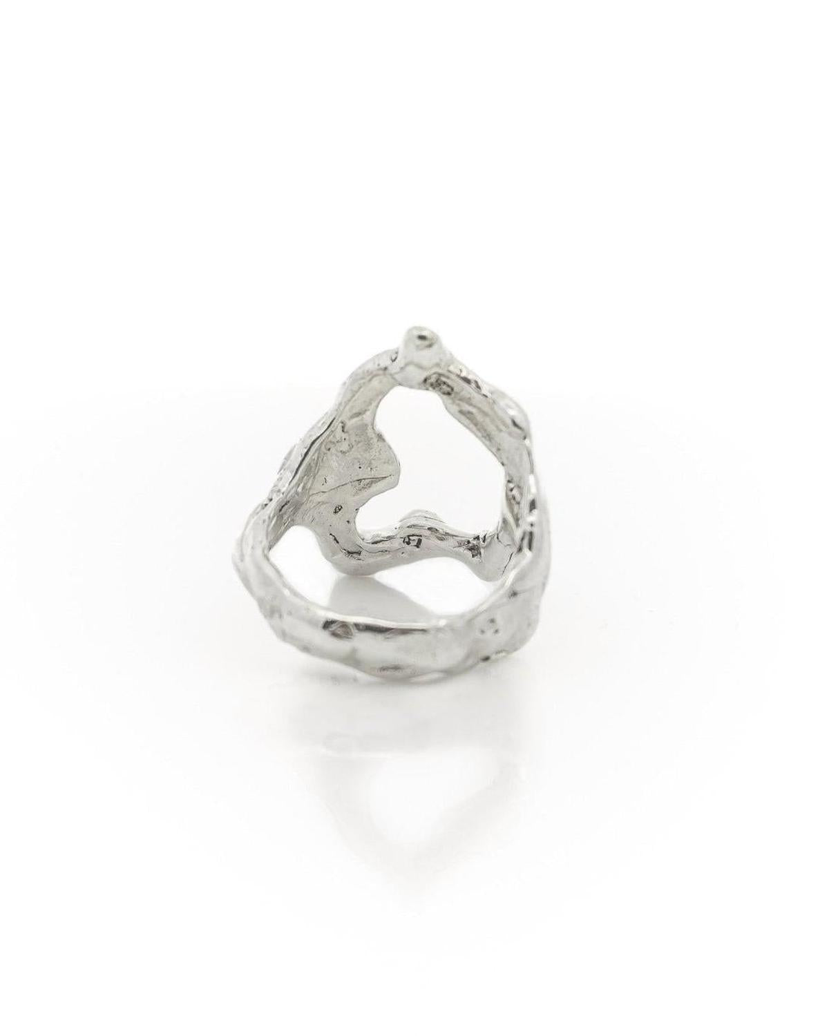 Silver Tecopa Modernist Drip Ring - Dea Dia