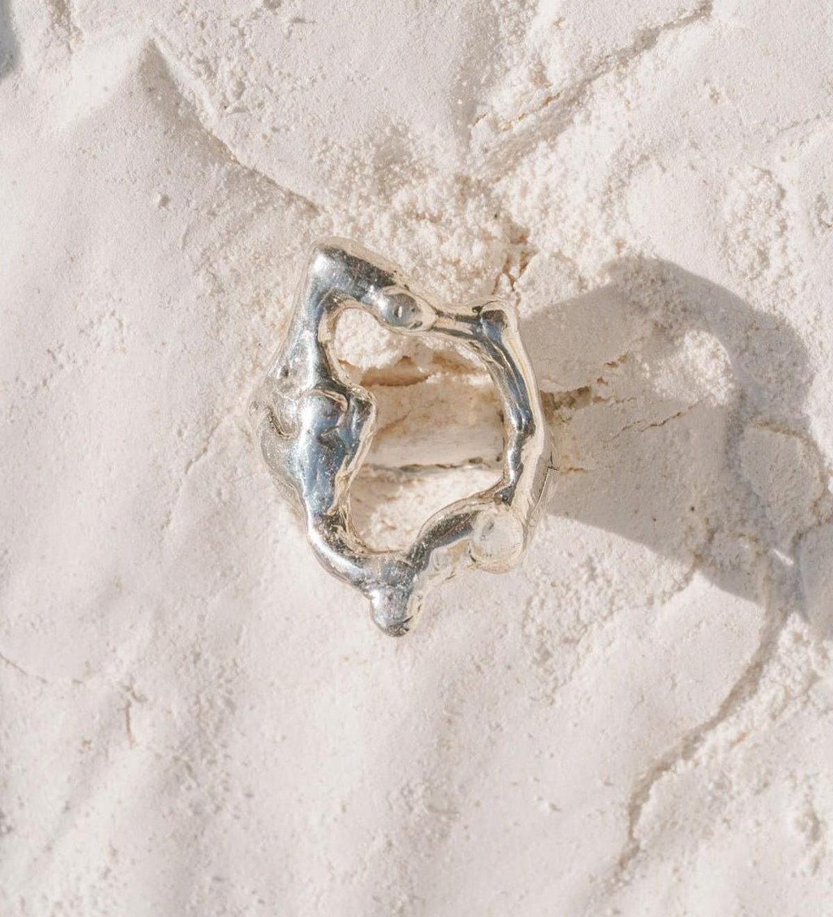 Silver Tecopa Modernist Drip Ring - Dea Dia