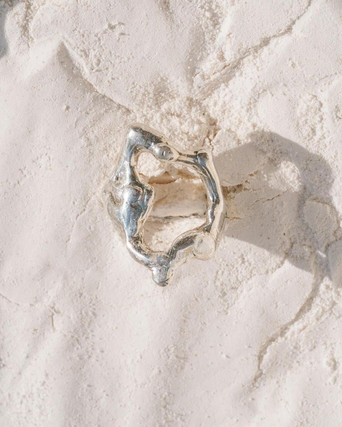 Silver Tecopa Modernist Drip Ring - Dea Dia