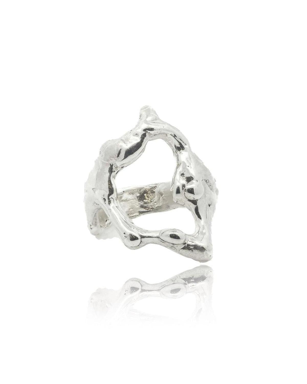Silver Tecopa Modernist Drip Ring - Dea Dia