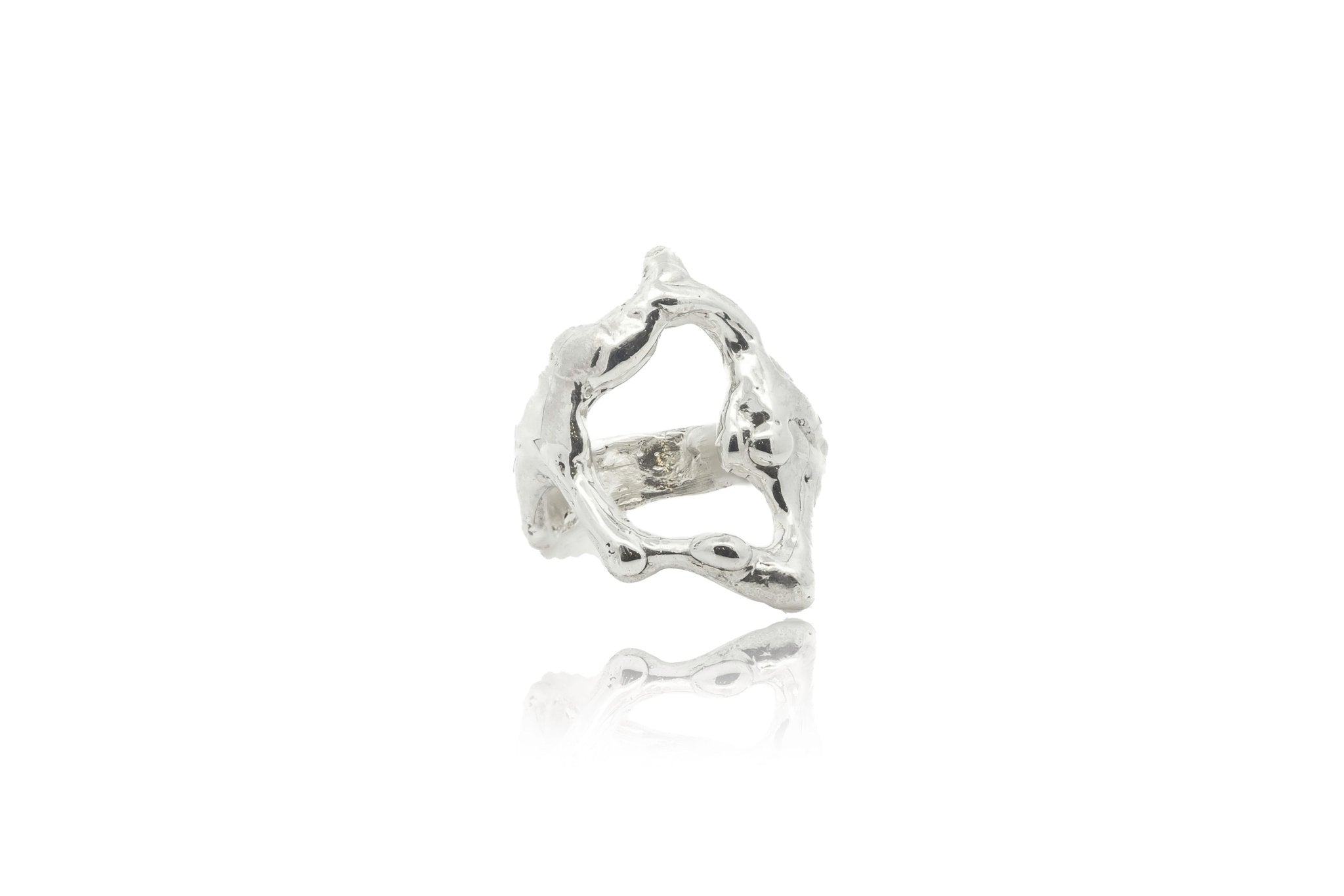 Silver Tecopa Modernist Drip Ring - Dea Dia