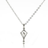 Silver Tourmaline Quartz Kite and Diamond Necklace - Dea Dia