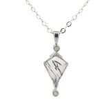 Silver Tourmaline Quartz Kite and Diamond Necklace - Dea Dia