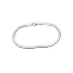 Slinky Silver Herringbone Chain Bracelet - Dea Dia