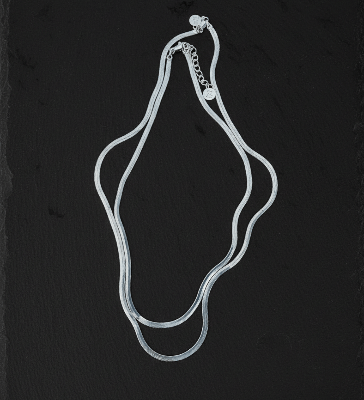 Slinky Silver Herringbone Chain Necklace - Dea Dia