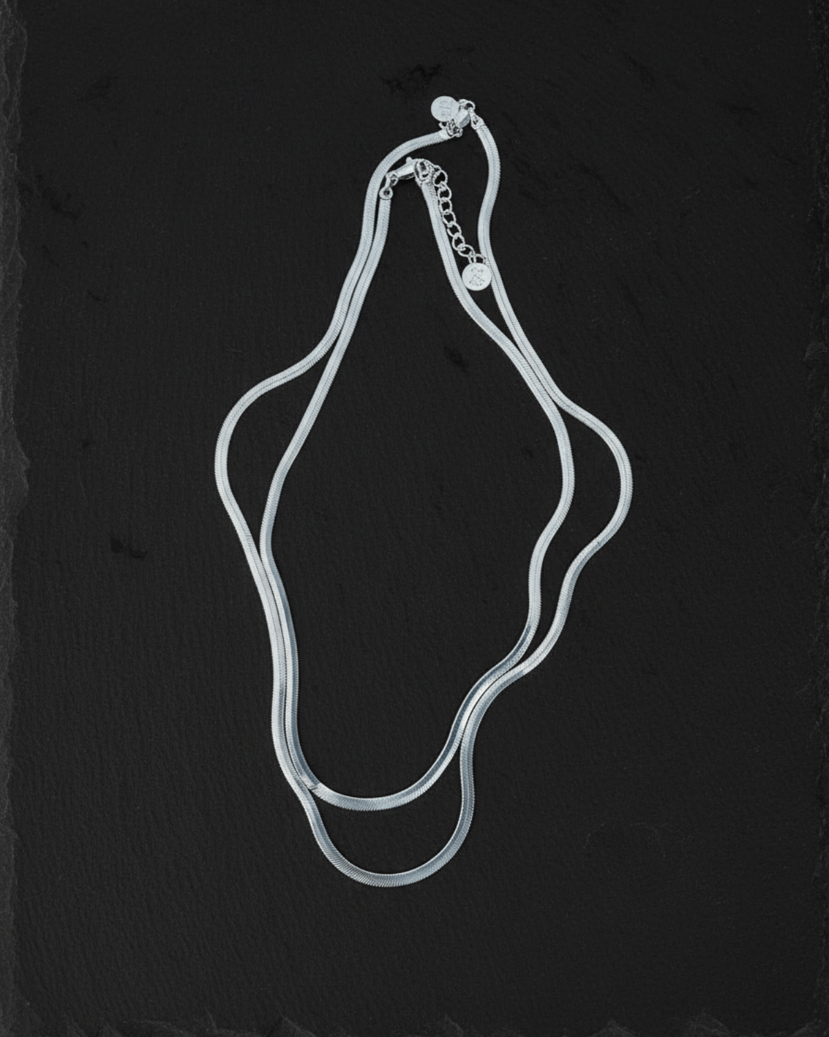 Slinky Silver Herringbone Chain Necklace - Dea Dia