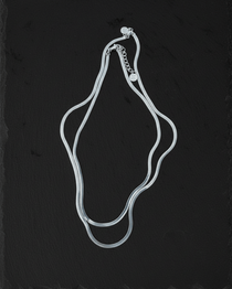Slinky Silver Herringbone Chain Necklace - Dea Dia