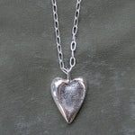 Smoking Heart Chunky Silver Fingerprint Necklace - Dea Dia