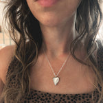 Smoking Heart Chunky Silver Fingerprint Necklace - Dea Dia