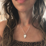 Smoking Heart Chunky Silver Fingerprint Necklace - Dea Dia