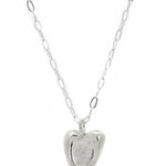 Smoking Heart Chunky Silver Fingerprint Necklace - Dea Dia