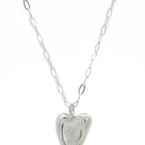 Smoking Heart Chunky Silver Fingerprint Necklace - Dea Dia