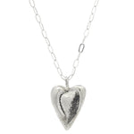 Smoking Heart Chunky Silver Fingerprint Necklace - Dea Dia