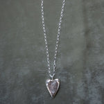 Smoking Heart Chunky Silver Fingerprint Necklace - Dea Dia