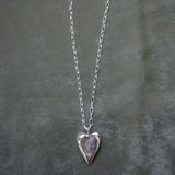 Smoking Heart Chunky Silver Fingerprint Necklace - Dea Dia