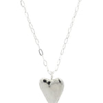 Smoking Heart Chunky Silver Fingerprint Necklace - Dea Dia