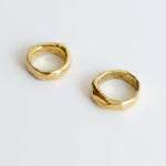 Solid Gold Big Butte Ring - Organic Faceted Wedding band - Dea Dia