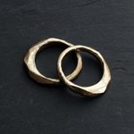 Solid Gold Little Butte Ring - Organic Faceted Stacking Gold Ring - Dea Dia
