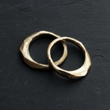 Solid Gold Little Butte Ring - Organic Faceted Stacking Gold Ring - Dea Dia