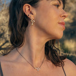 Solid Gold Snake Necklace with Sapphire - Dea Dia
