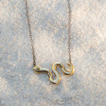 Solid Gold Snake Necklace with Sapphire - Dea Dia