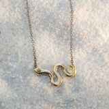 Solid Gold Snake Necklace with Sapphire - Dea Dia
