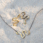 Solid Gold Snake Necklace with Sapphire - Dea Dia