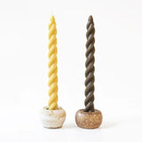 Spiral Beeswax Taper Candles - Dea Dia