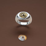 Spiral Shell Signet Ring, Mixed Metal - Dea Dia
