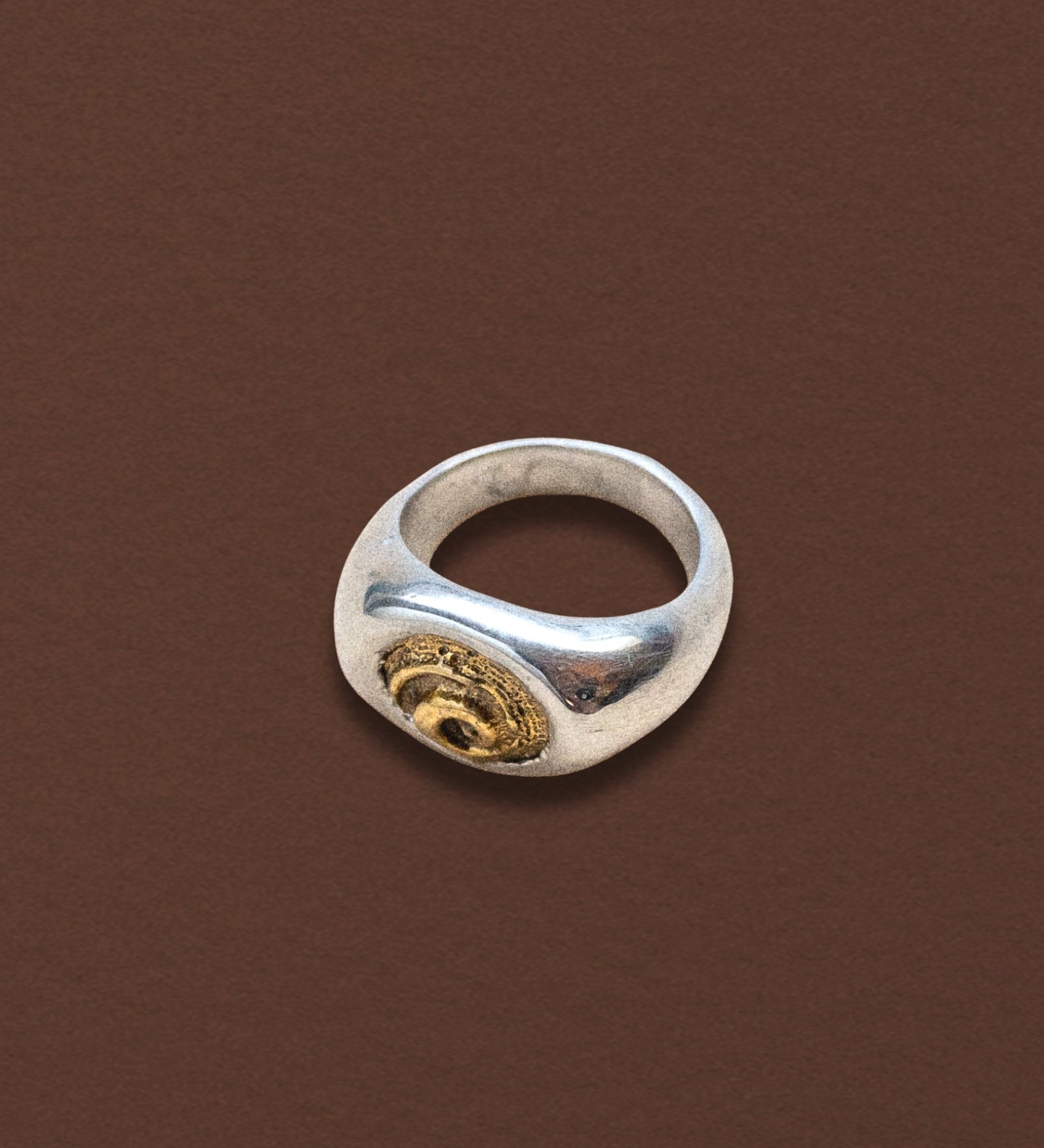 Spiral Shell Signet Ring, Mixed Metal - Dea Dia